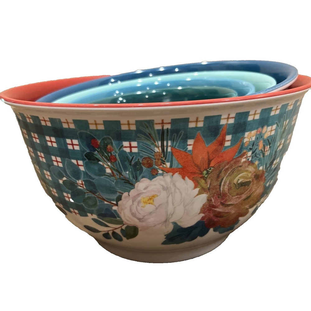 Pioneer Woman Wishful Winter Melamine Serving Bowl Set Of 5 Christmas Holiday
